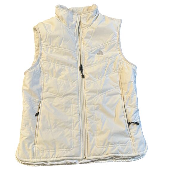 Nike ACG White Vest sz M Women's Quilted Puffer Vest Fur trim - Picture 1 of 10
